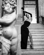 Off-Shoulder Black Maxi Dress H6190