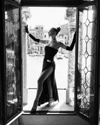 Off-Shoulder Black Maxi Dress H6190