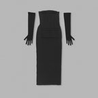 Off-Shoulder Black Maxi Dress H6190