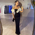 Off Shoulder Black Mermaid Gown H6814