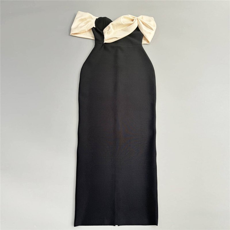 Off Shoulder Black Mermaid Gown H6814