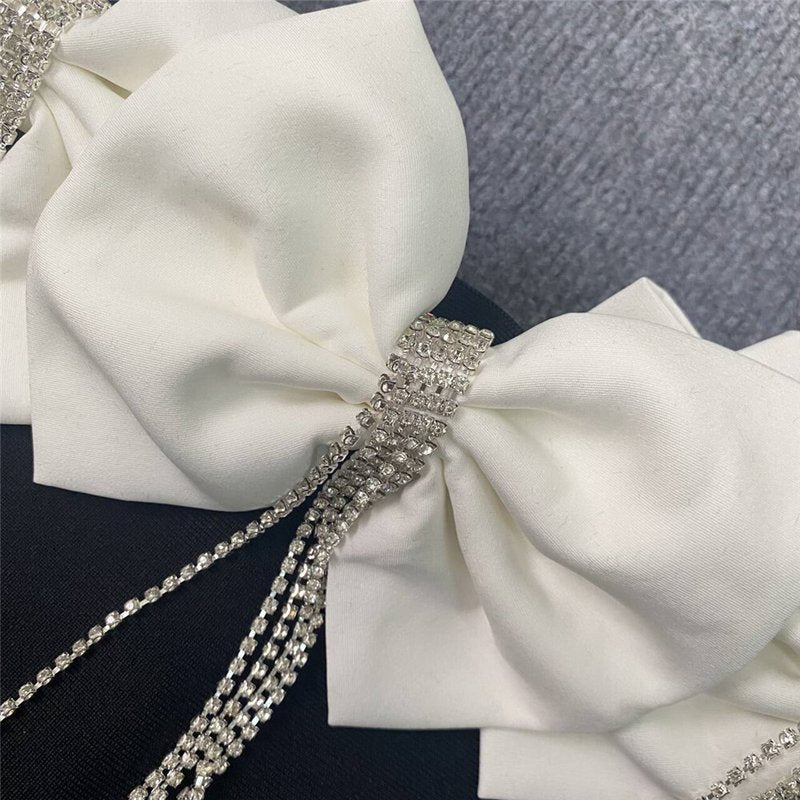 Off-Shoulder Bow Beaded Mermaid Dress H6388