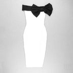 Off-Shoulder Bow Midi Dress H3840