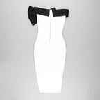 Off-Shoulder Bow Midi Dress H3840