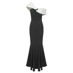 Off-Shoulder Contrast Mermaid Gown H5976