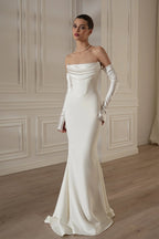 Off-Shoulder Cowl Neck Mermaid Gown H6692