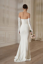 Off-Shoulder Cowl Neck Mermaid Gown H6692