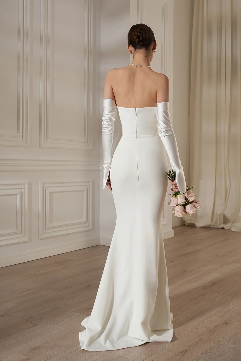 Off-Shoulder Cowl Neck Mermaid Gown H6692