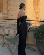 Off-Shoulder Cowl Neck Mermaid Gown H6692