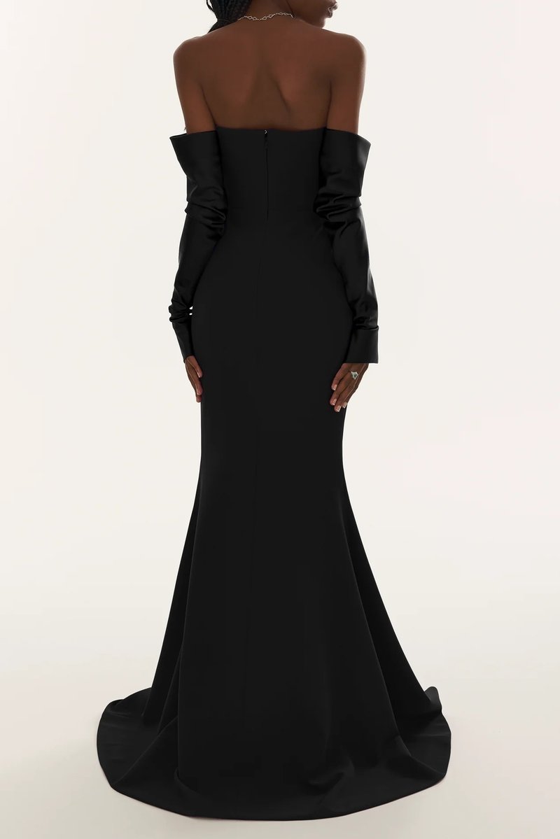 Off-Shoulder Cowl Neck Mermaid Gown H6692