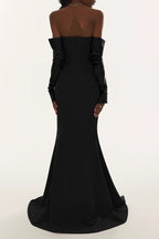 Off-Shoulder Cowl Neck Mermaid Gown H6692