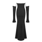 Off-Shoulder Cowl Neck Mermaid Gown H6692