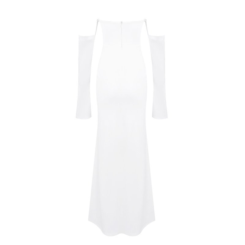 Off-Shoulder Cowl Neck Mermaid Gown H6692