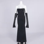 Off-Shoulder Cowl Neck Mermaid Gown H6692