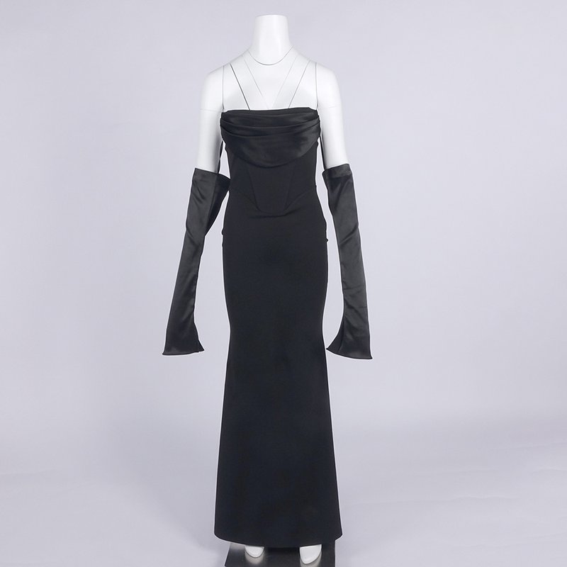 Off-Shoulder Cowl Neck Mermaid Gown H6692