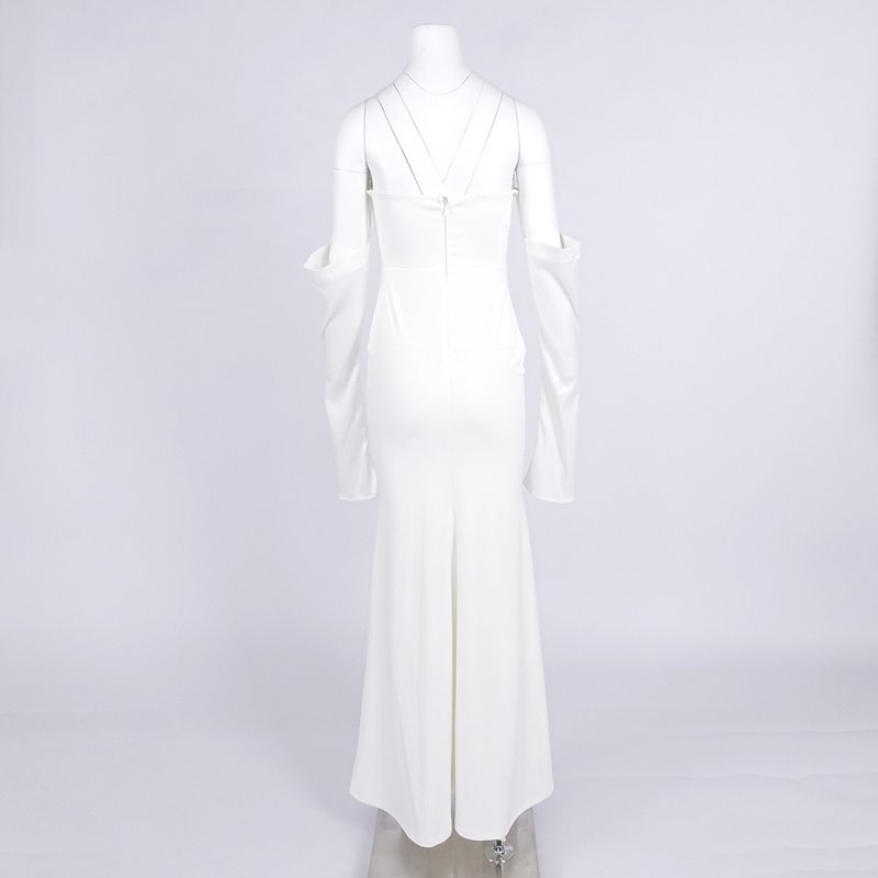 Off-Shoulder Cowl Neck Mermaid Gown H6692