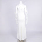 Off-Shoulder Cowl Neck Mermaid Gown H6692