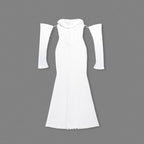 Off-Shoulder Cowl Neck Mermaid Gown H6692