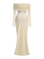 Off-Shoulder Draped Mermaid Gown H7149
