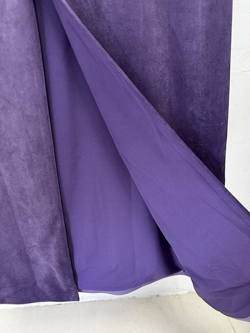 Off-Shoulder Draped Velvet Gown H7044