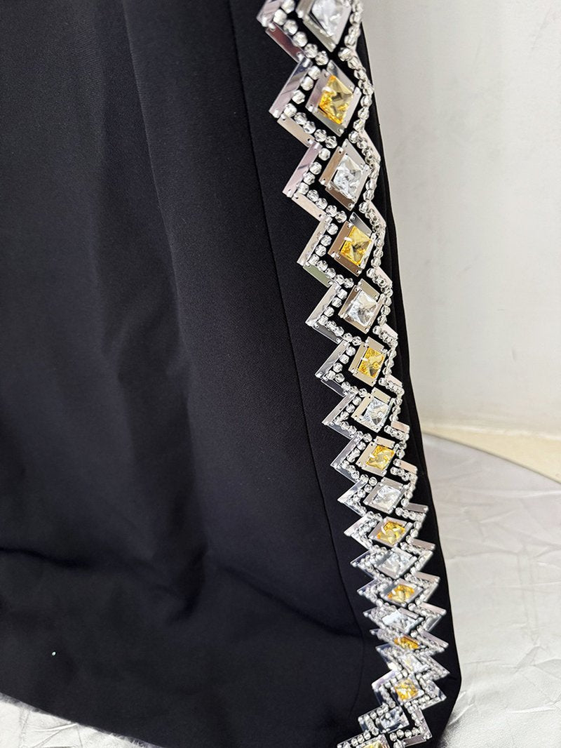 Off Shoulder Embellished Long Sleeve Gown H6782
