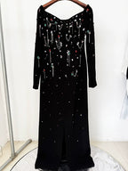 Off Shoulder Embellished Maxi Dress H6582