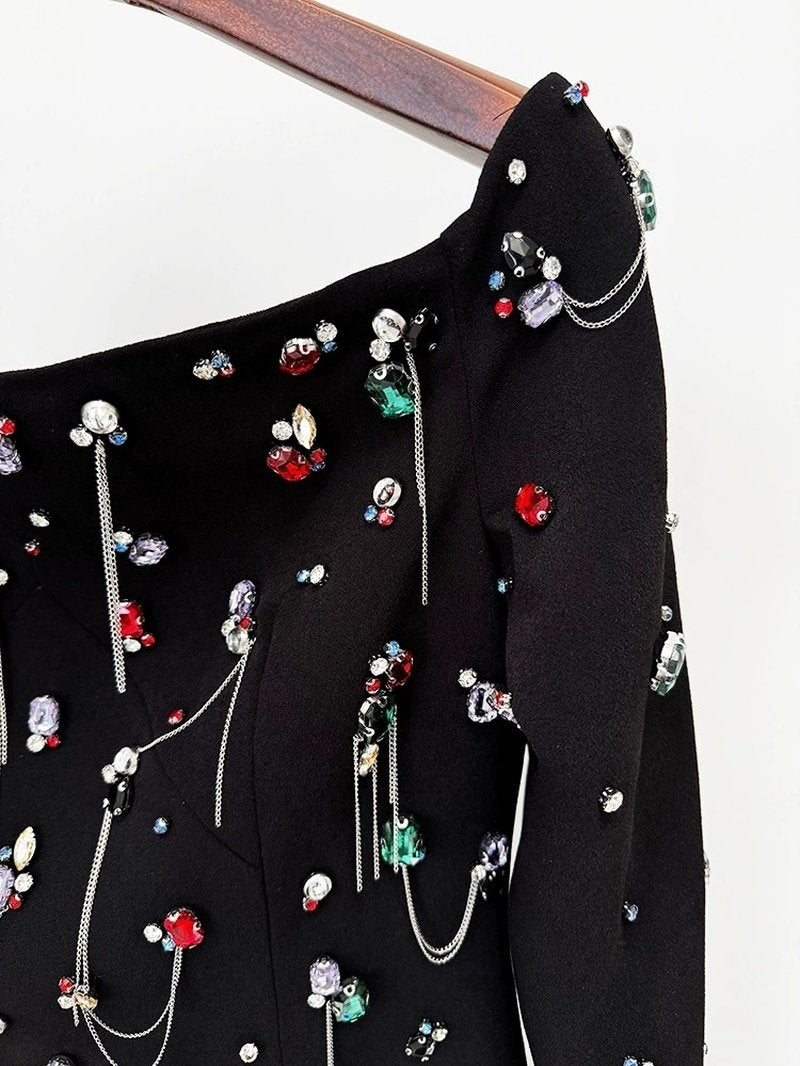 Off Shoulder Embellished Maxi Dress H6582