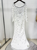 Off Shoulder Embellished Mermaid Gown H6687