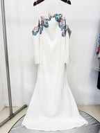 Off-Shoulder Embellished Mermaid Gown H7055