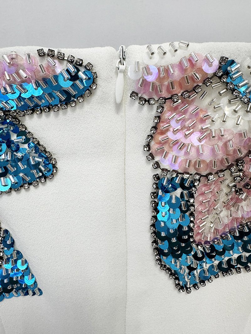Off-Shoulder Embellished Mermaid Gown H7055