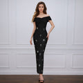 Off Shoulder Embellished Midi Dress H6648
