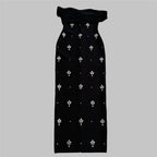 Off Shoulder Embellished Midi Dress H6648