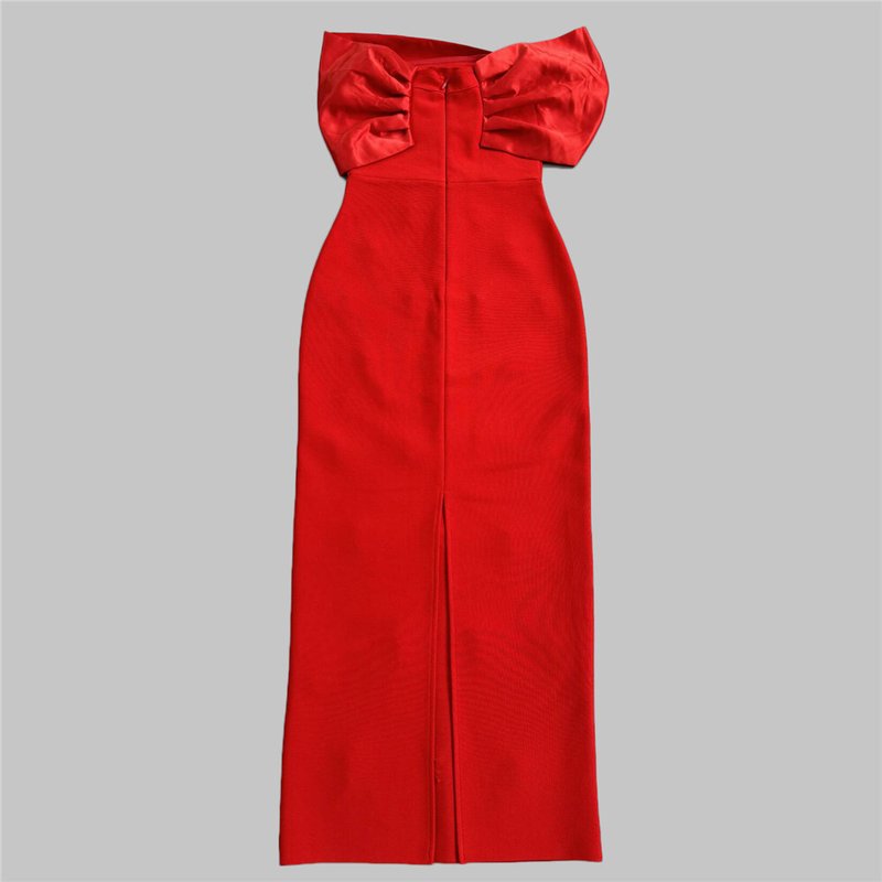 Off Shoulder Embellished Satin Gown H6805