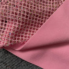 Off-Shoulder Feathered Pink Bandage Dress H6384