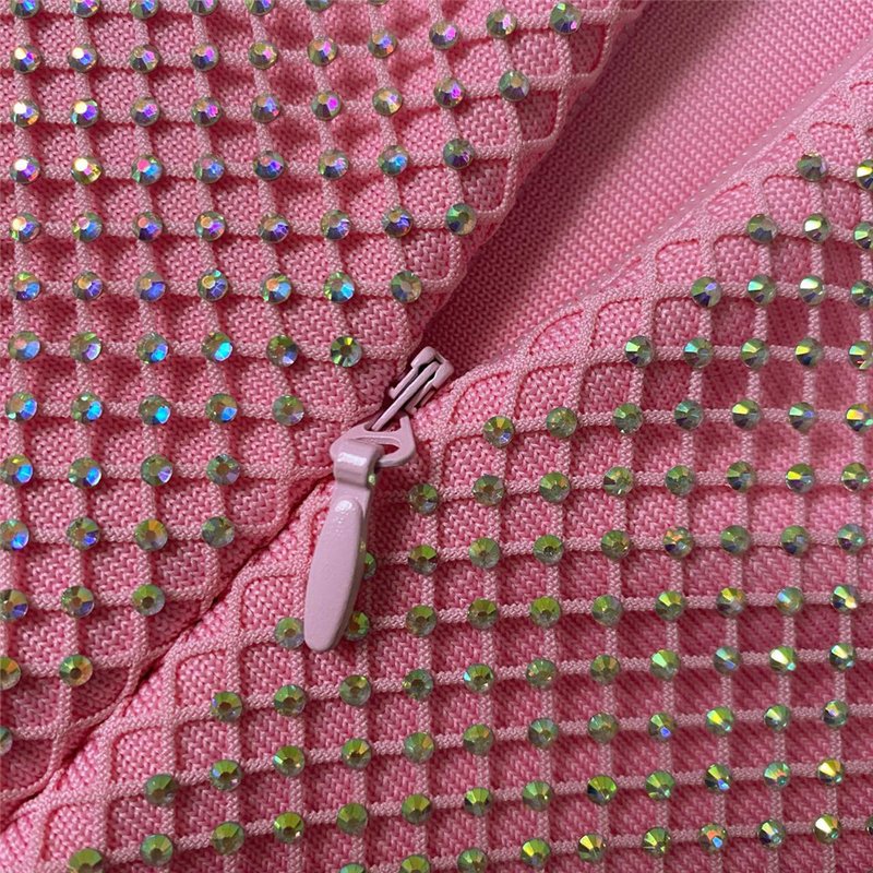 Off-Shoulder Feathered Pink Bandage Dress H6384