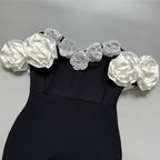 Off Shoulder Floral Embellished Gown H6447