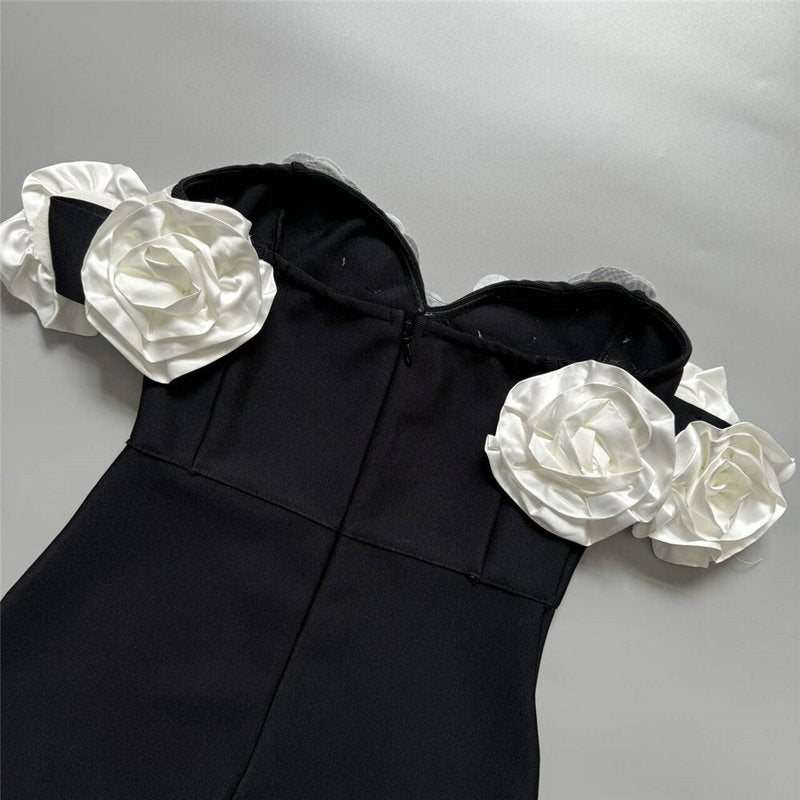 Off Shoulder Floral Embellished Gown H6447
