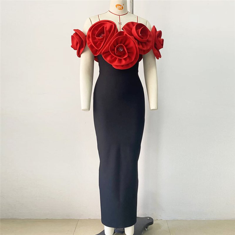 Off Shoulder Floral Mermaid Gown H6370