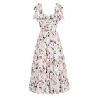 Off Shoulder Floral Midi Dress H6222