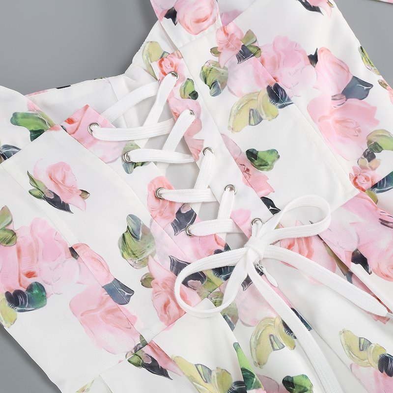 Off Shoulder Floral Midi Dress H6222