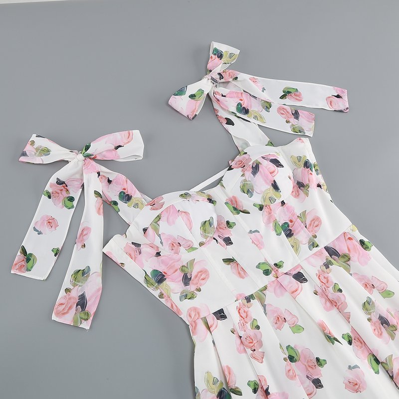 Off Shoulder Floral Midi Dress H6222