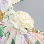 Off Shoulder Floral Wrap Dress H6354