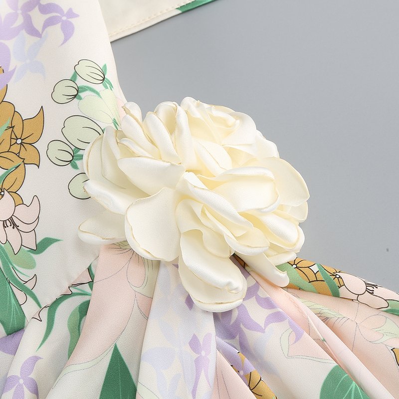 Off Shoulder Floral Wrap Dress H6354