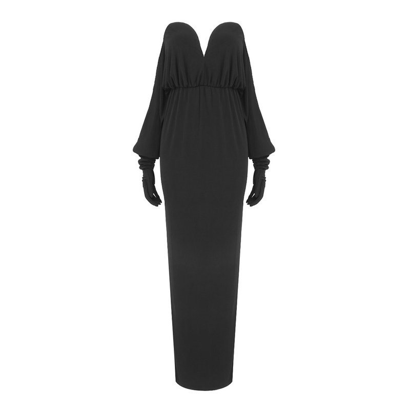 Off-Shoulder Flutter Sleeve Gown H5973