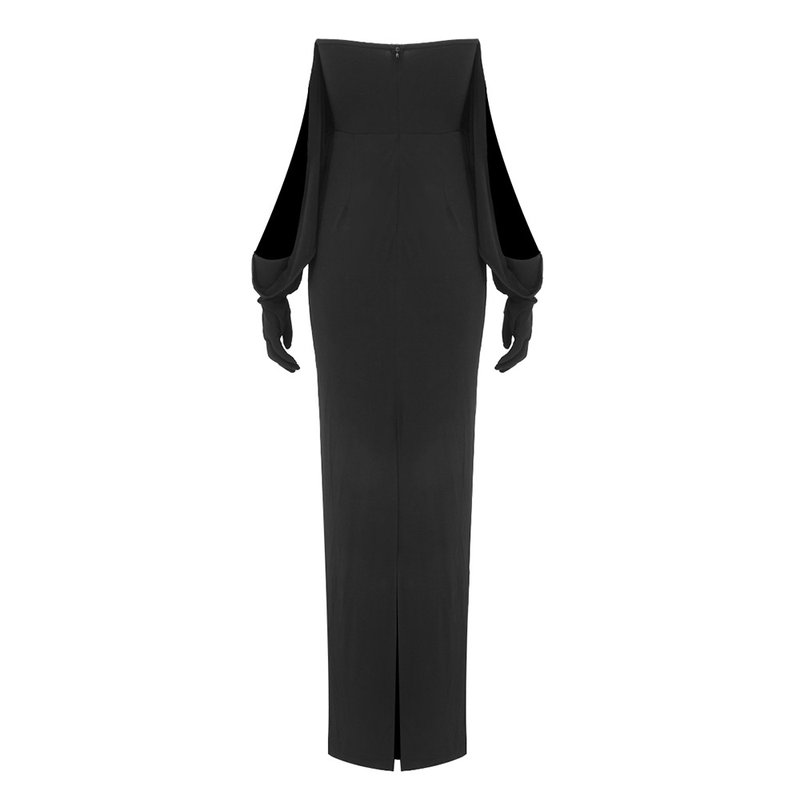Off-Shoulder Flutter Sleeve Gown H5973