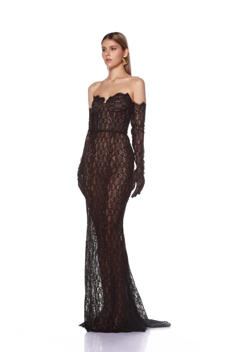 Off Shoulder Lace Mermaid Gown H6894