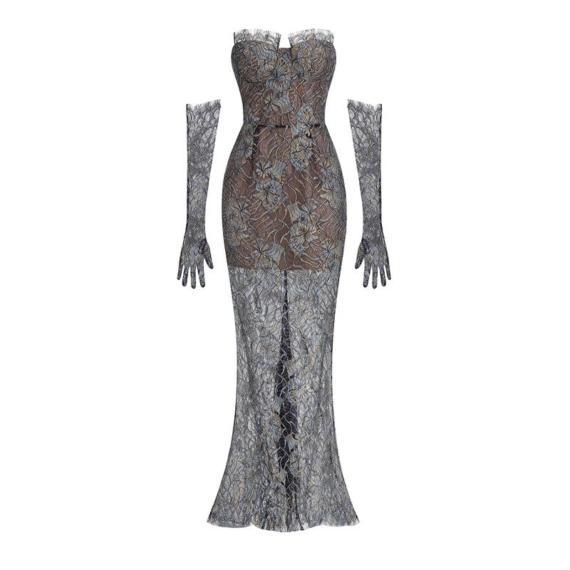 Off Shoulder Lace Mermaid Gown H6894