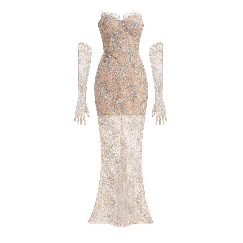 Off Shoulder Lace Mermaid Gown H6894