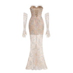 Off Shoulder Lace Mermaid Gown H6894