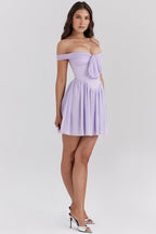 Off-Shoulder Lilac Ruffle Dress H7141